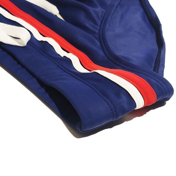 Men's speedo white and red stripes swim briefs swimwear Size M - Picture 8 of 9